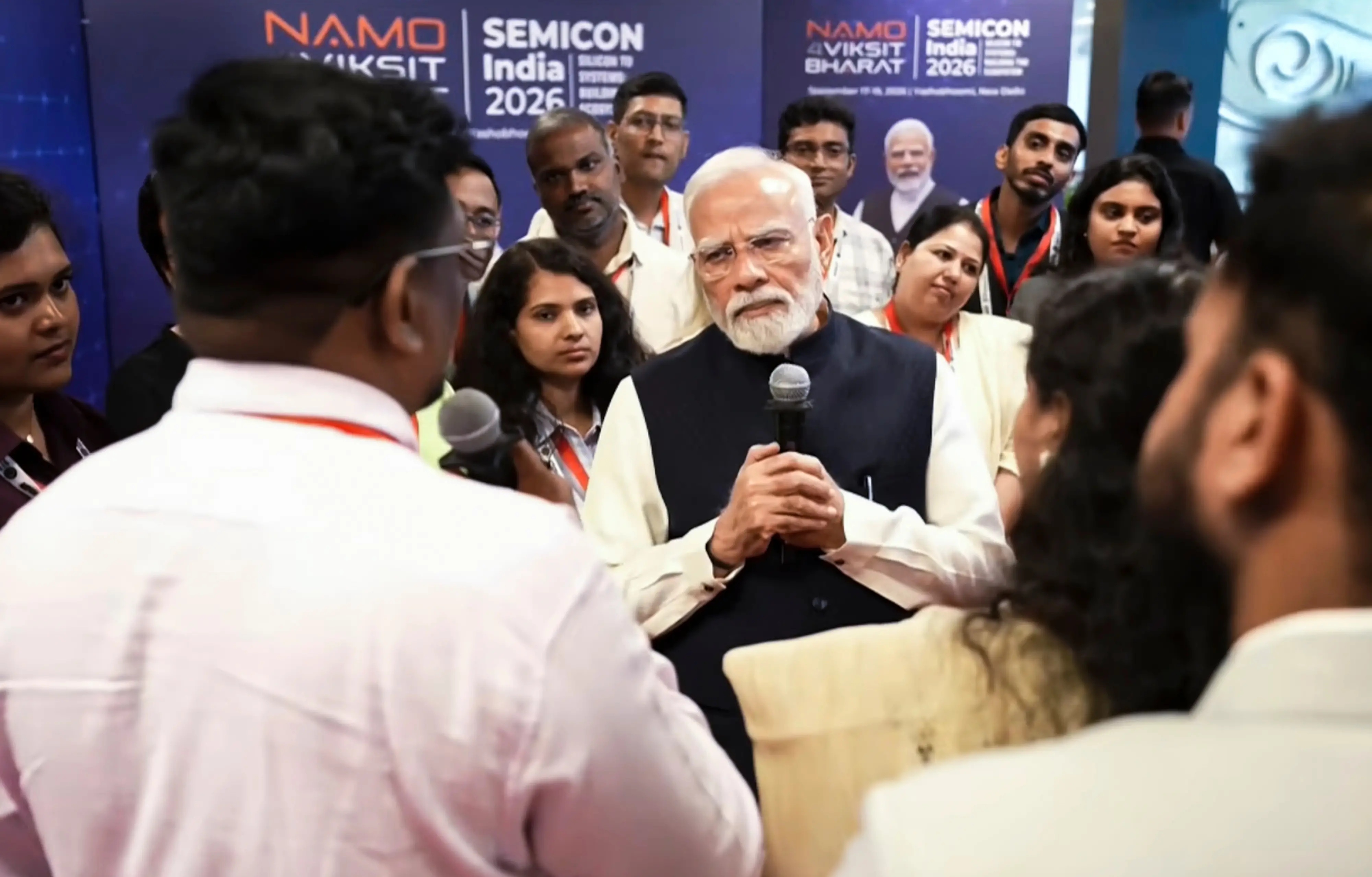 Prime Minister Narendra Modi during the inauguration of SEMICON India 2026