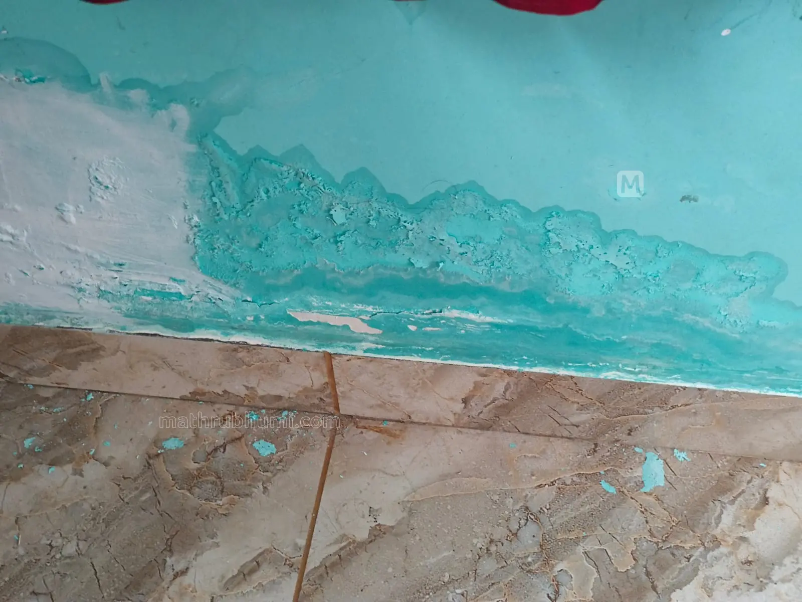പെയിന്റ് പൊളിഞ്ഞ് ഇളകിയ നിലയില്‍
