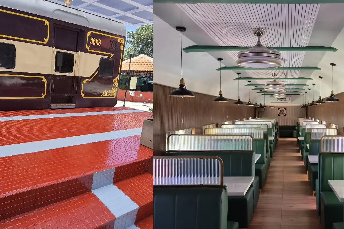 പയ്യന്നൂര് റൈയില്വേ സ്റ്റേഷന് മുന്വശം ഒരുക്കിയ റെയില് കോച്ച് റസ്റ്റോറന്റ്|photo:Mathrubhumi