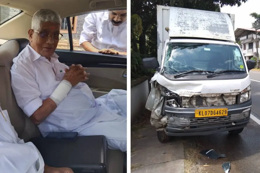 പന്തളത്ത് ജി. സുകുമാരൻ നായരുടെ വാഹനം അപകടത്തിൽപ്പെട്ടു; നിസ്സാര പരിക്ക്