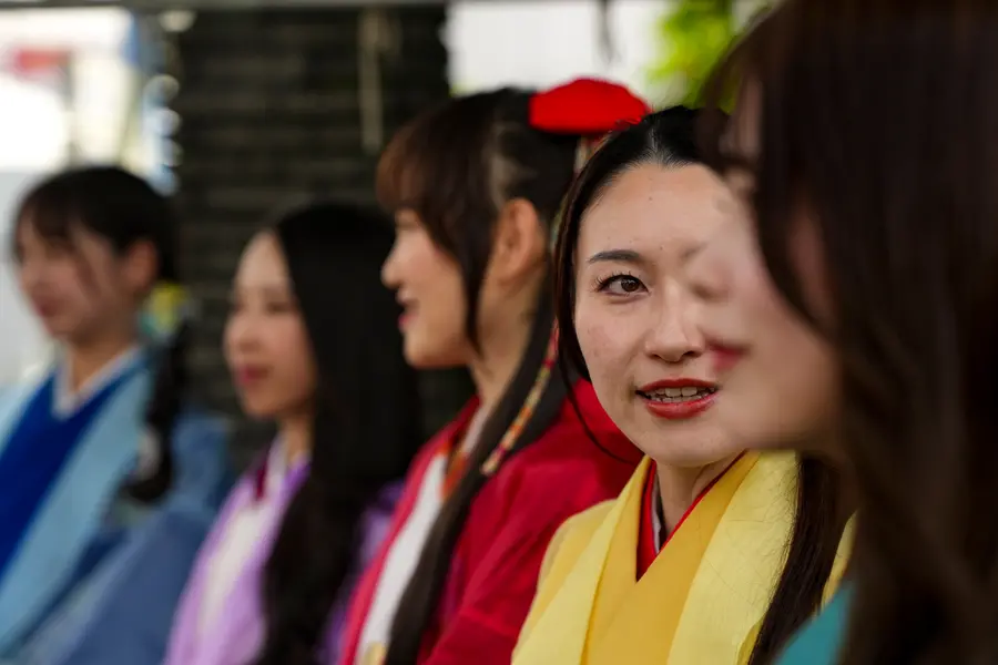 Participants during the official welcome and flag-hoisting ceremony ahead of the 20th Asian Games, in Nagoya, Japan