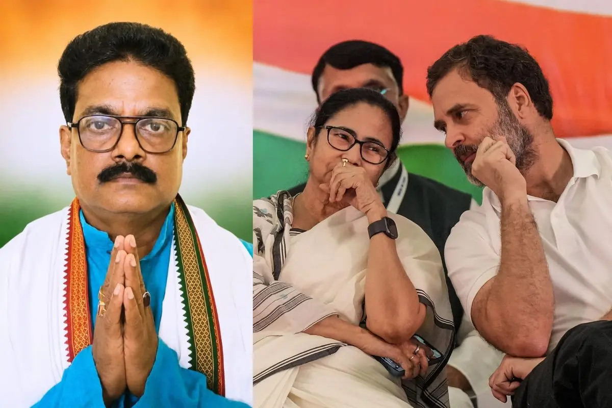 Milan Pradhan, Mamata Banerjee with Congress leader Rahul Gandhi
