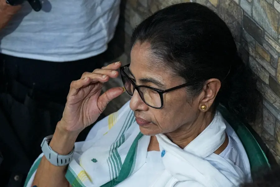 : TMC supremo Mamata Banerjee during an inspection of arrangements on the eve of Martyrs' Day observance