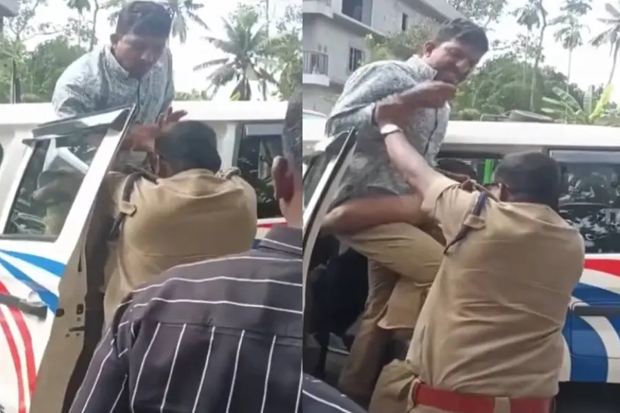 കോട്ടയത്ത് വാഹന പരിശോധനയ്ക്കിടെ പോലീസിന് നേരെ മദ്യപന്റെ ആക്രമണം; കെ.എസ്.ഇ.ബി ലൈൻമാൻ പിടിയിൽ