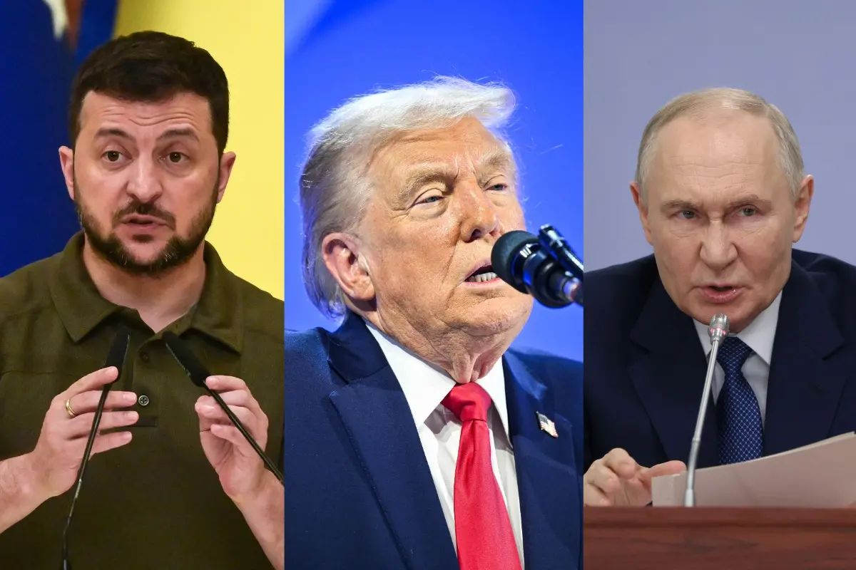 Ukrainian President Volodymyr Zelensky, US President Donald Trump and Russia's President Vladimir Putin.| Photo: AFP