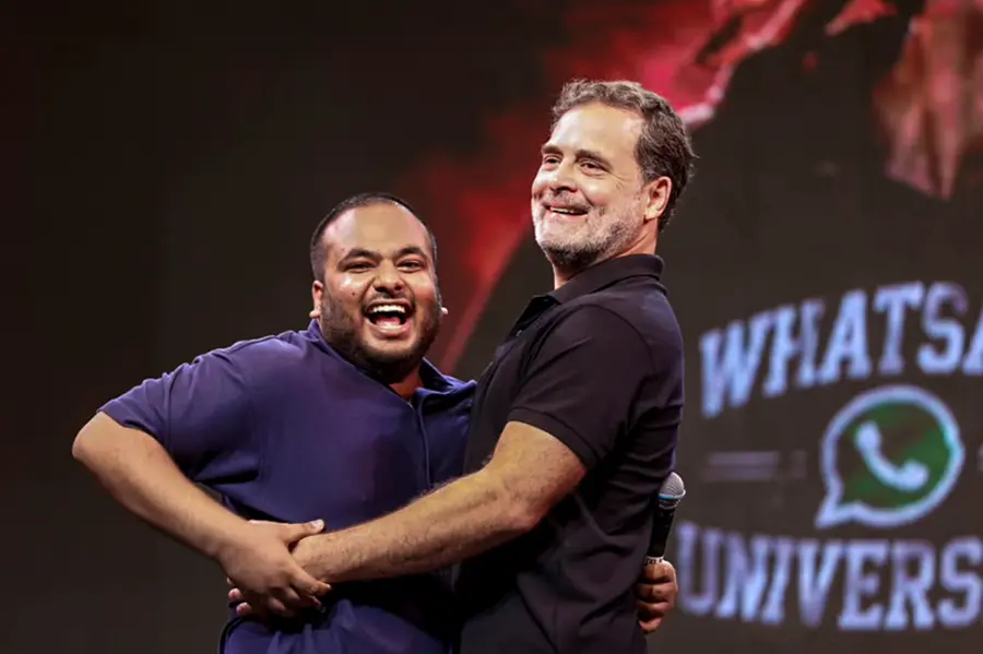 Rahul Gandhi with comedian Pulkit Mani