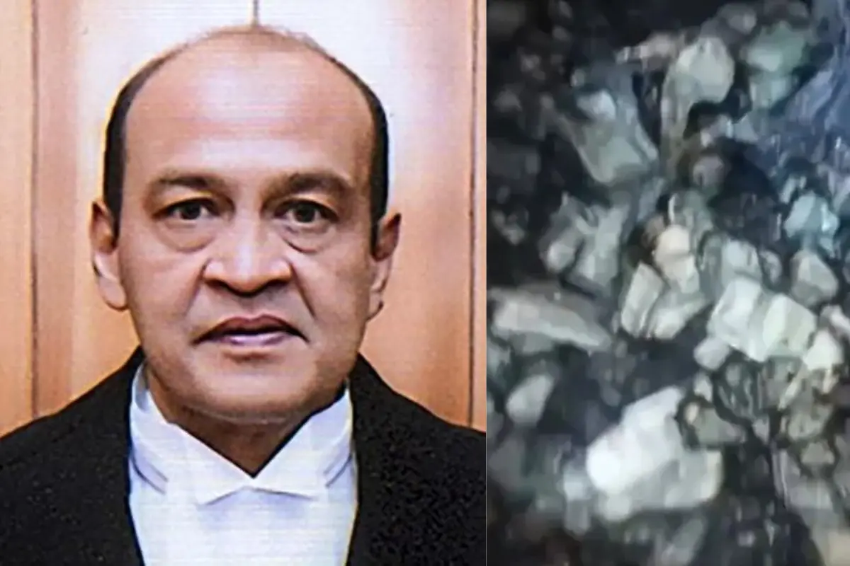 Burnt cash reportedly found at Justice Yashwant Varma's house | Photo: Screen grab of X / IANS