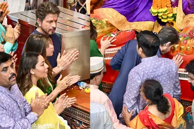 Shah Rukh Khan seeks Bappa’s blessings at Lalbaugcha Raja with Gauri and Suhana | VIDEO