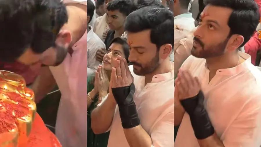 മുംബൈയിലെ പ്രശസ്തമായ ലാൽബാഗ് രാജ ദർശനം നടത്തി പൃഥ്വിരാജ്; ഒപ്പം സുപ്രിയയും