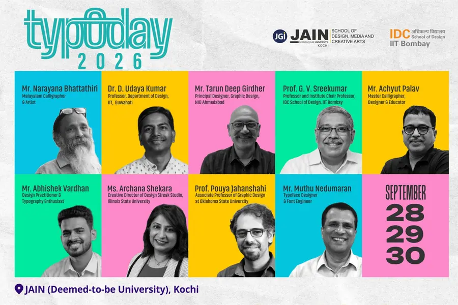ടൈപ്പോഡെ-2026 കൊച്ചിയിൽ: രാജ്യാന്തര ടൈപ്പോഗ്രഫി സംഗമത്തിന് ജെയിൻ യൂണിവേഴ്സിറ്റി വേദിയാകുന്നു