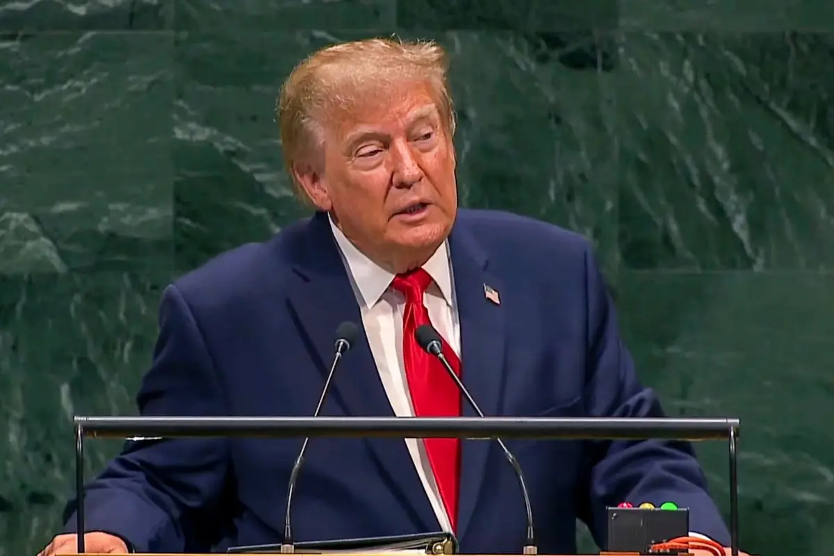 US President Donald Trump addresses the 81st session of the United Nations General Assembly (UNGA) at the UN Headquarters, in New York, USA. | (UN via PTI Photo)