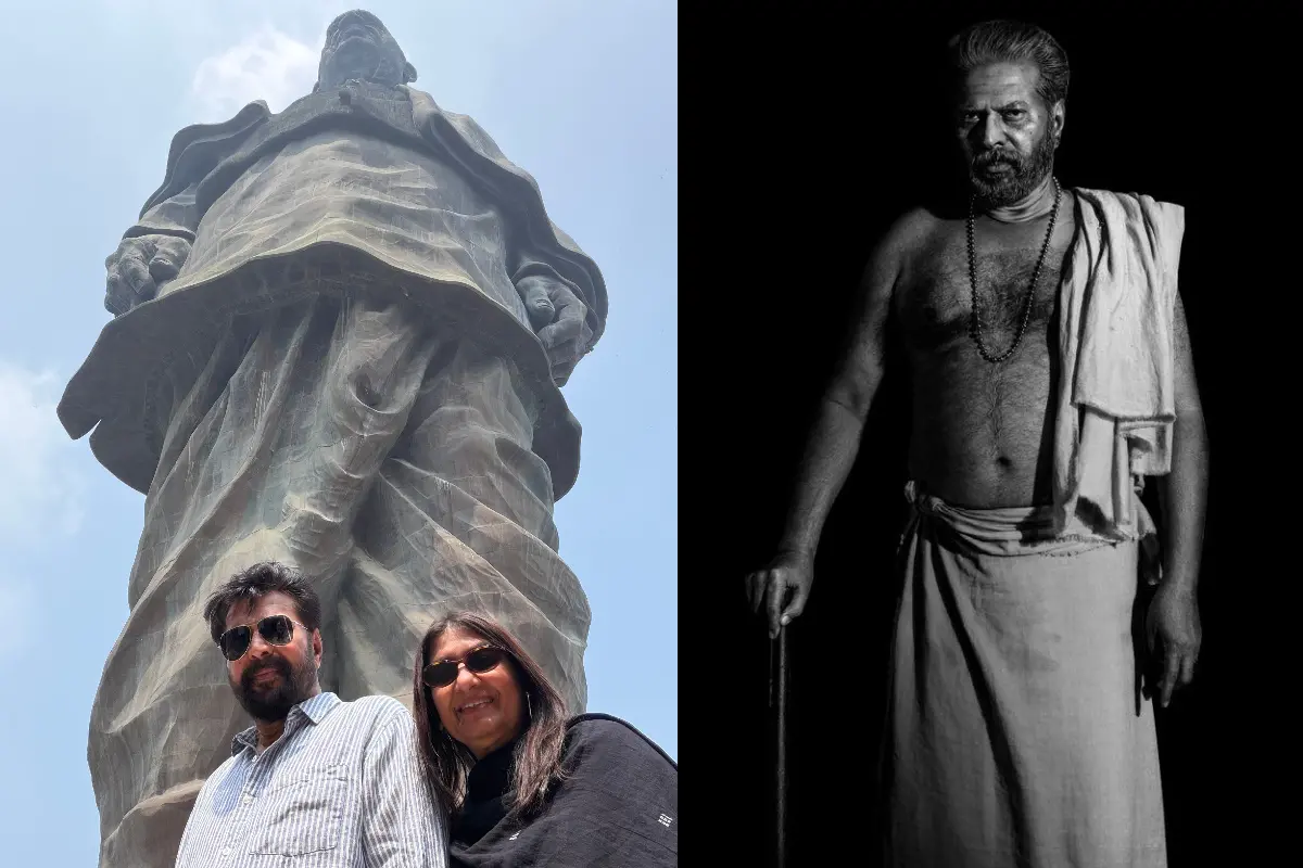 Mammootty visits the Statue of Unity in Gujarat a day after receiving the Best Actor National Film Award for 'Bramayugam'. Photo | Instagram