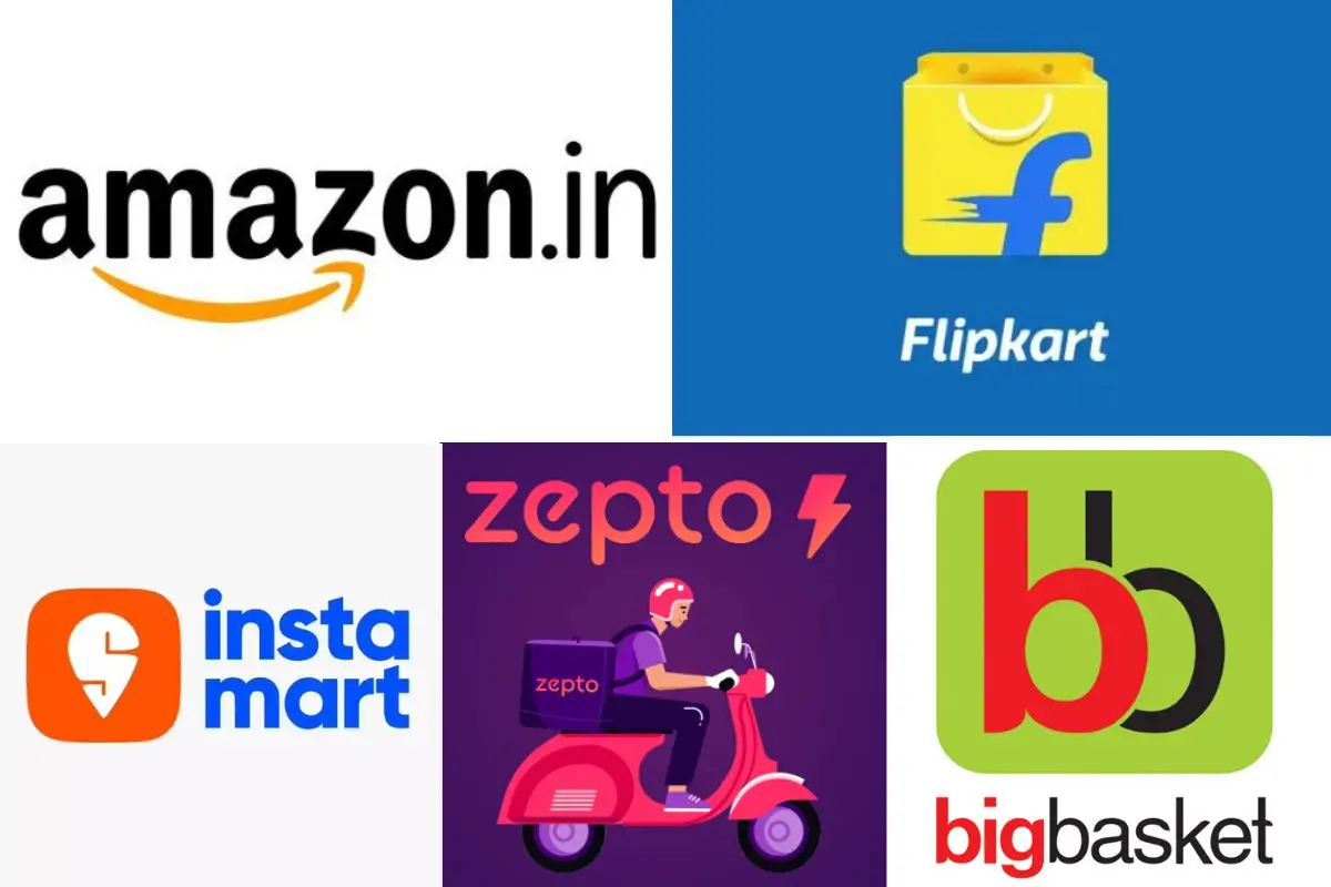 Amazon, Flipkart, Swiggy Instamart, Zepto, BigBasket
