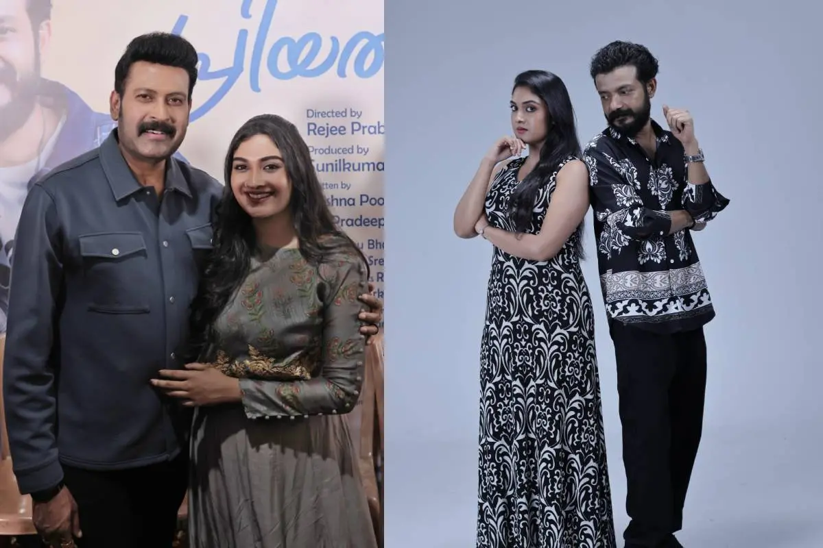 മനോജ് കെ. ജയനൊപ്പം തേജാ ലക്ഷ്മി, ശ്രീനാഥ് ഭാസിക്കൊപ്പം | ഫോട്ടോ: അറേഞ്ച്ഡ്