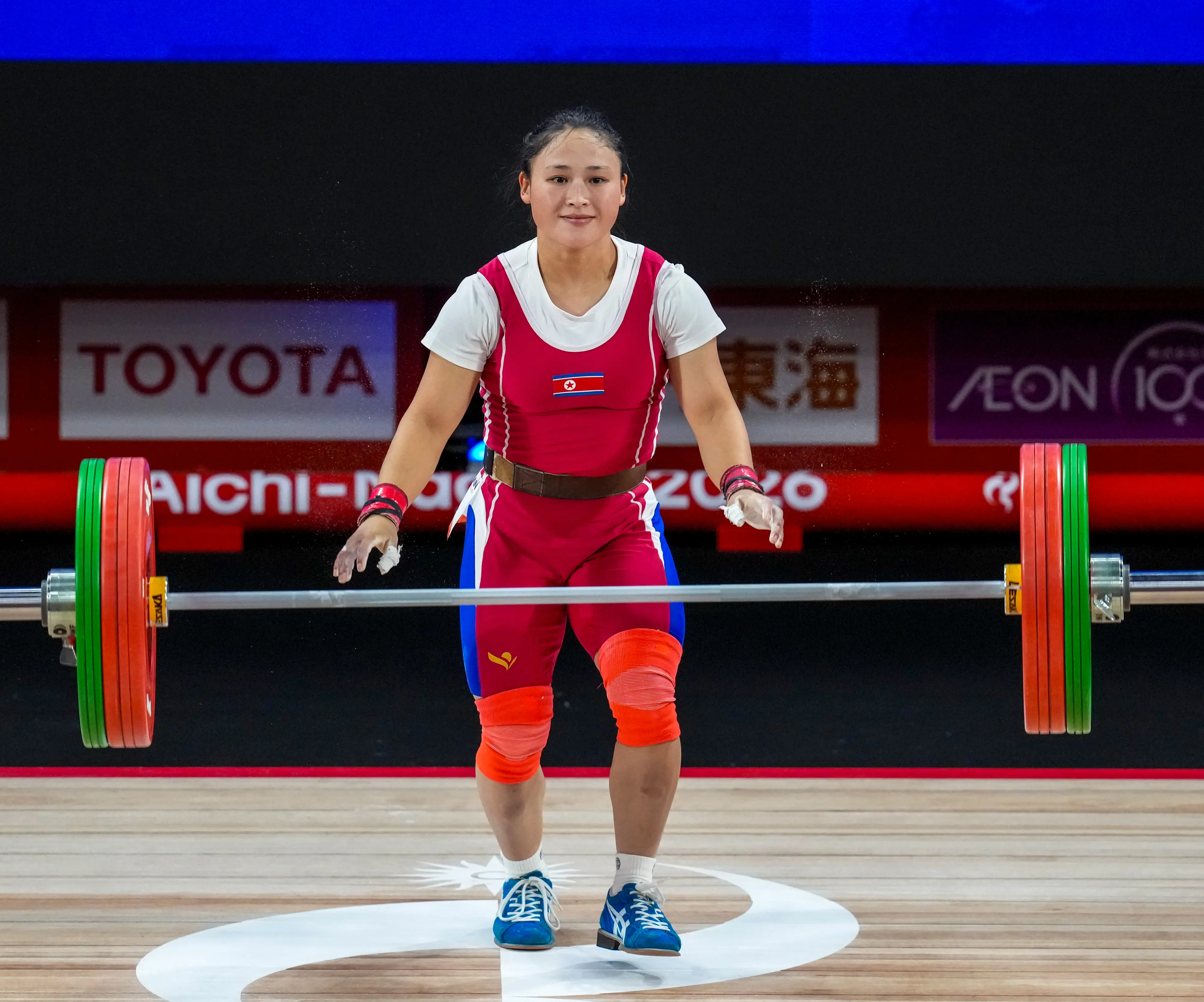 North Korea' Ri Song Gum competes in the Women's 49kg Group A weightlifting final match during the 20th Asian Games, in Nagoya, Japan.| Photo: PTI