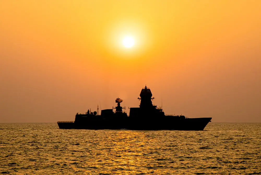 An Indian Navy Ship in Indian Ocean | ANI