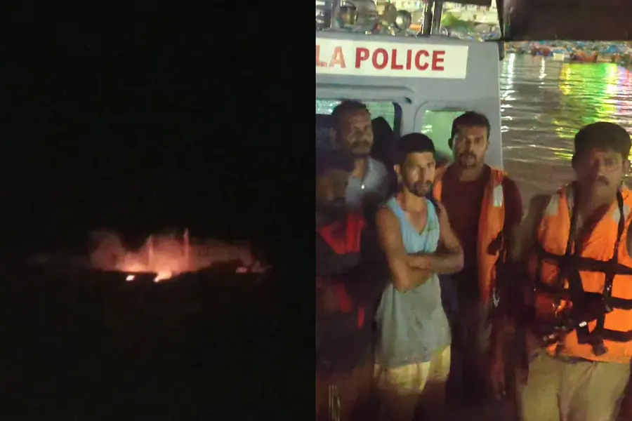Fishing Boat Catches Fire Off Vizhinjam; 2 Crew Rescued
