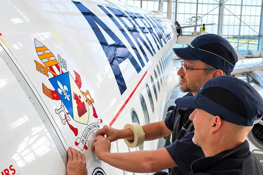 Inside the special Air France A321 carrying Pope Leo XIV across France | PHOTOS