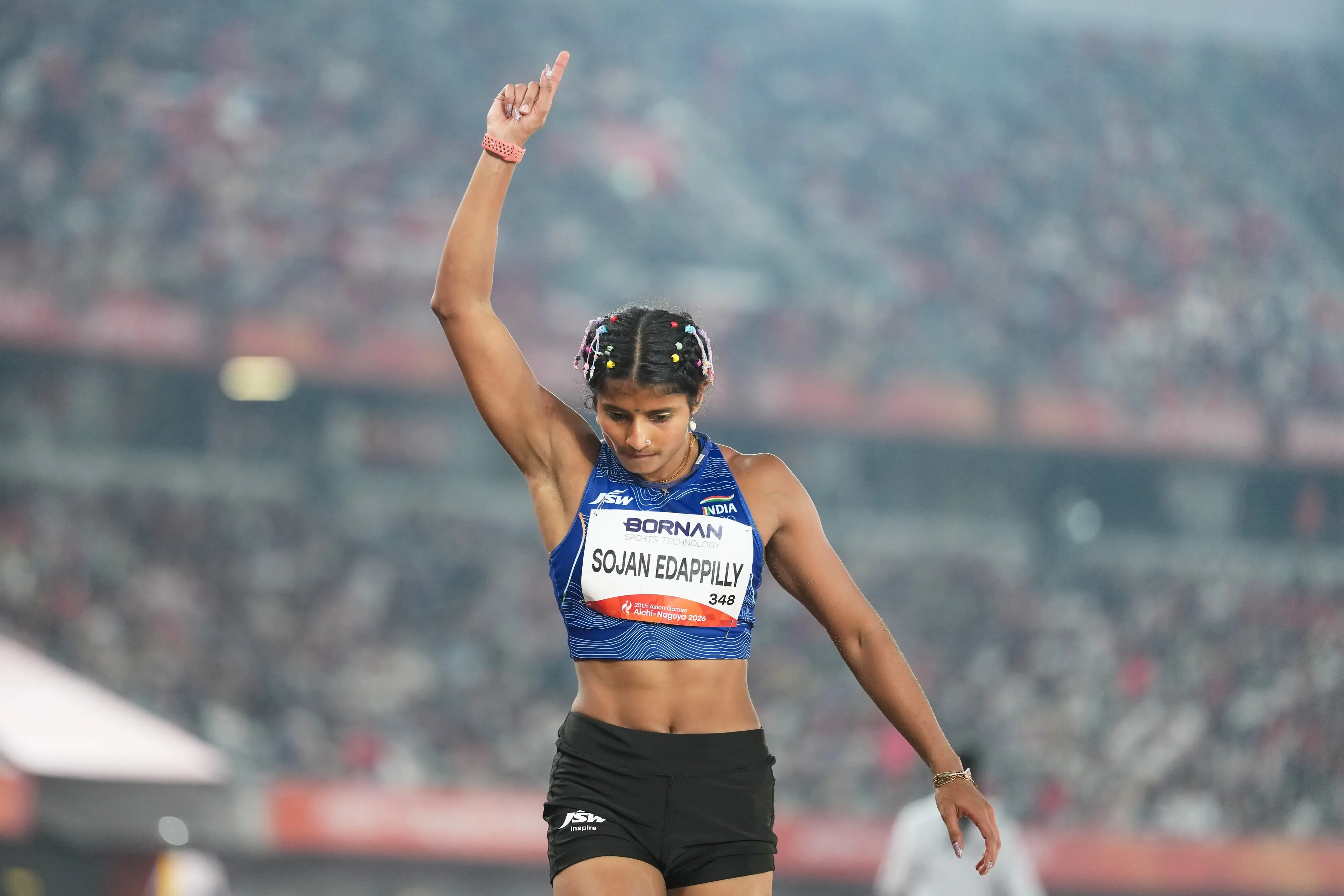 Kerala's Ancy Sojan won silver in the women's long jump at Asian Games 2026 | Photo: PTI