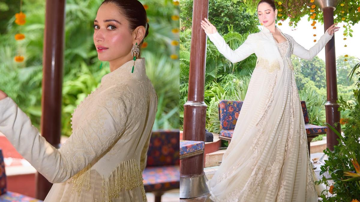 Tamannaah Bhatia’s ivory Rohit Bal look gets a luxe twist with 322 natural diamonds