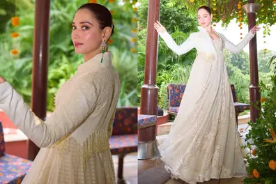 Tamannaah Bhatia’s ivory Rohit Bal look gets a luxe twist with 322 natural diamonds