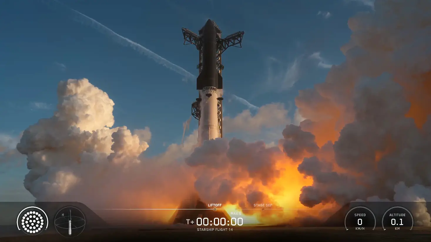 Starship 14th Launch | Photo: SpaceX