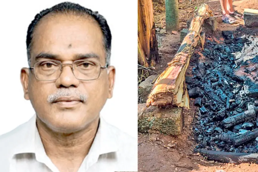 വീട്ടുവളപ്പിൽ ചിതയൊരുക്കി കിടന്നു, തിന്നറൊഴിച്ച് സ്വയം തീകൊളുത്തി; മരണത്തിൽ കേസെടുത്ത് പോലീസ്