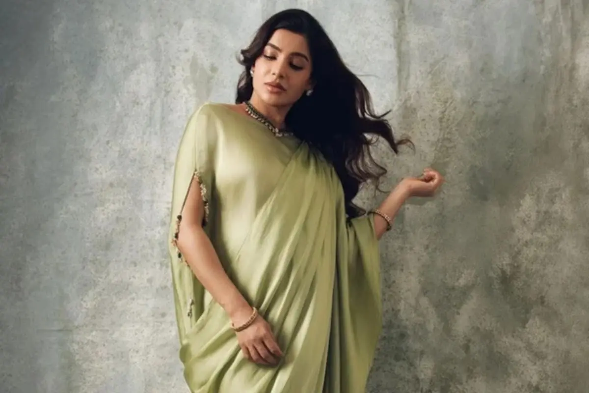 Samantha Ruth Prabhu's Celebrity MasterChef Tamil wardrobe gets a festive twist with a sage-green three-piece set