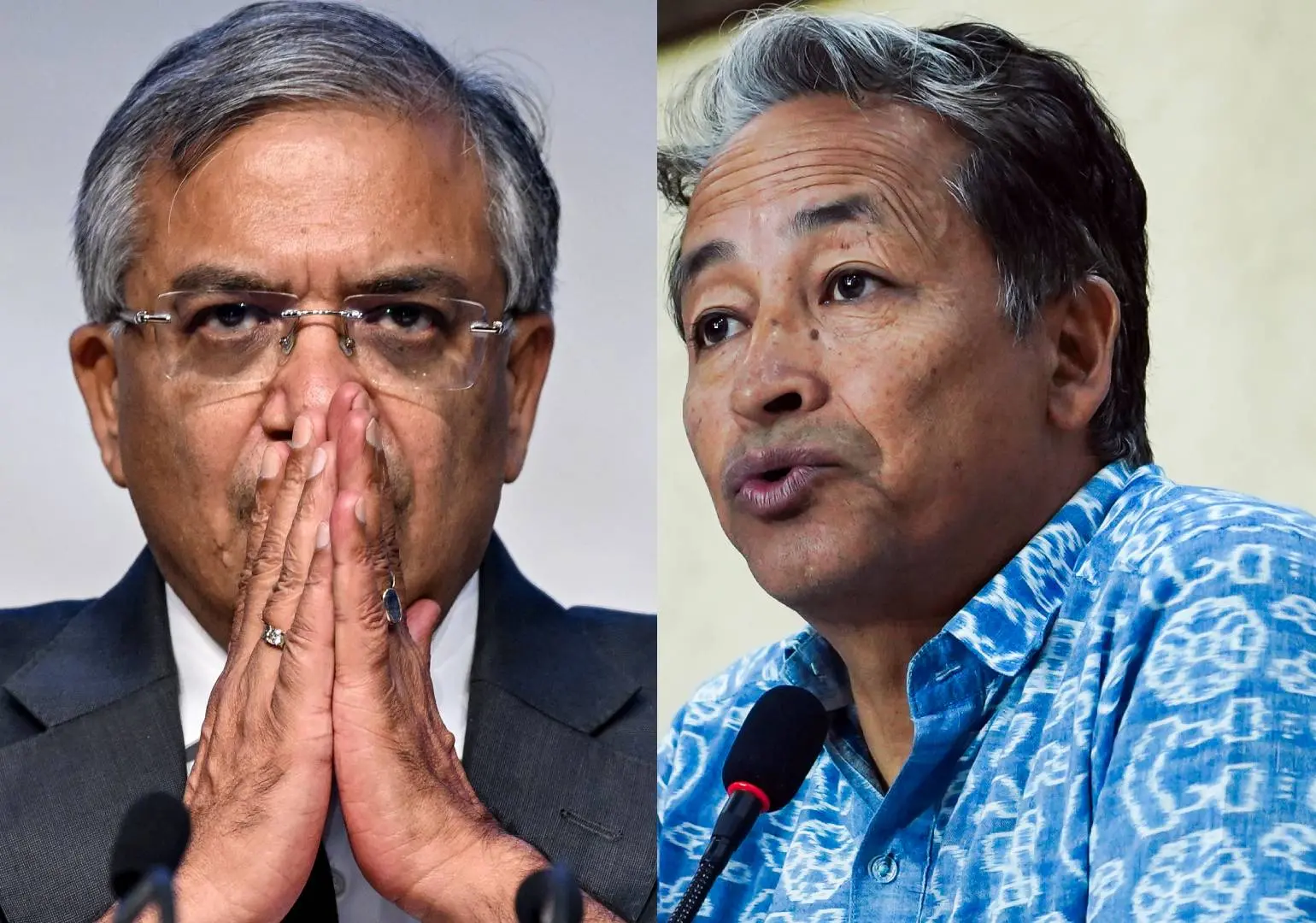 ഗ്യാനേഷ് കുമാർ, സോനം വാങ്ചുക് | Photo: AFP, ANI