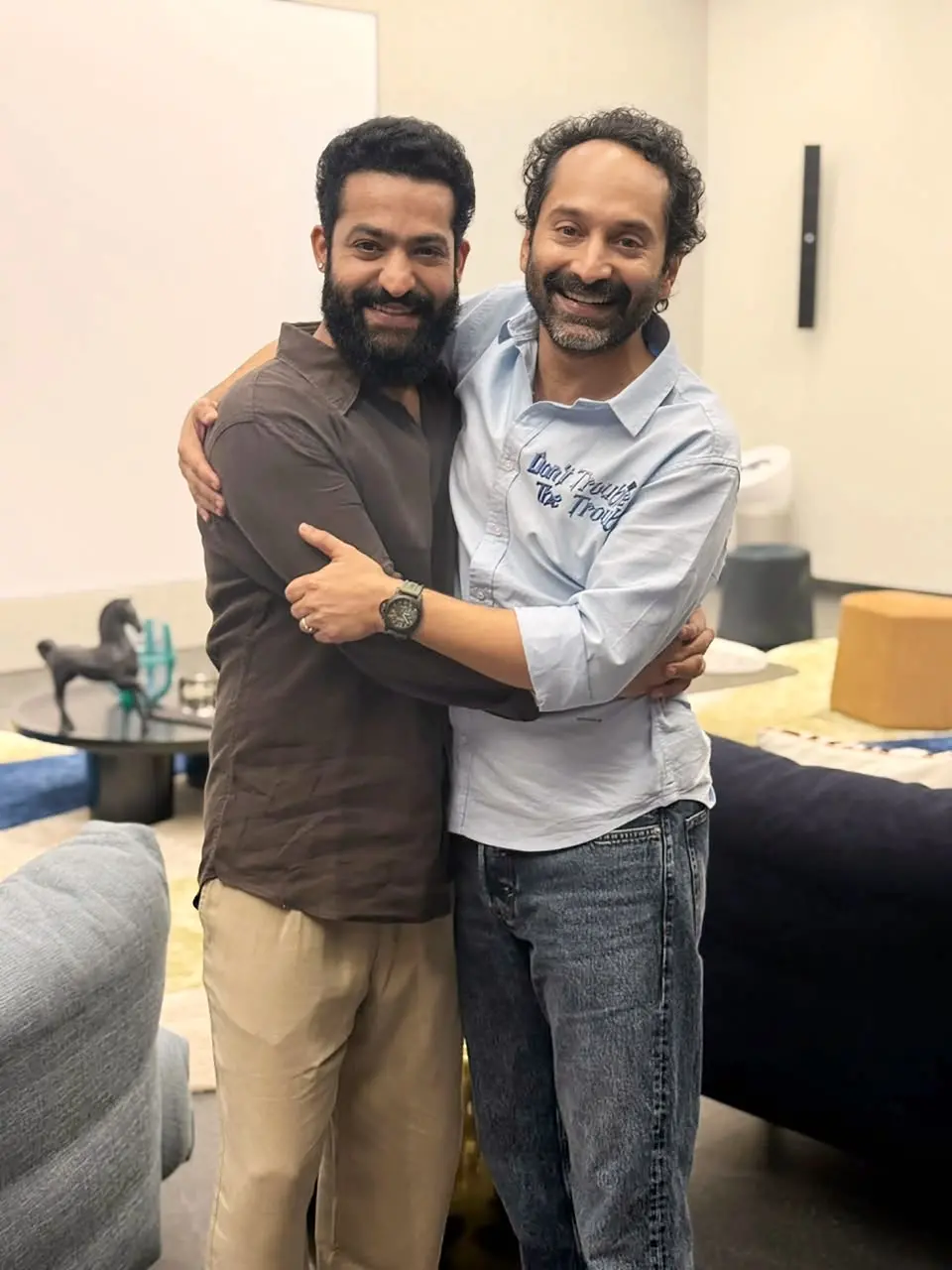 ജൂനിയർ എൻ.ടി.ആറും ഫഹദ് ഫാസിലും | ഫോട്ടോ: അറേഞ്ച്ഡ്