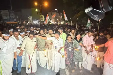 Stones from hostellers, torches in return: Youth Congress march turns violent in Thiruvananthapuram