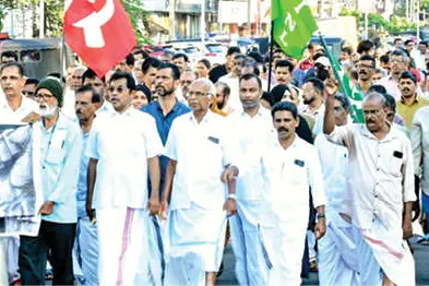 ഗ്യാനേഷ് കുമാറിനെതിരേ ഇടതുമുന്നണി മാർച്ച്