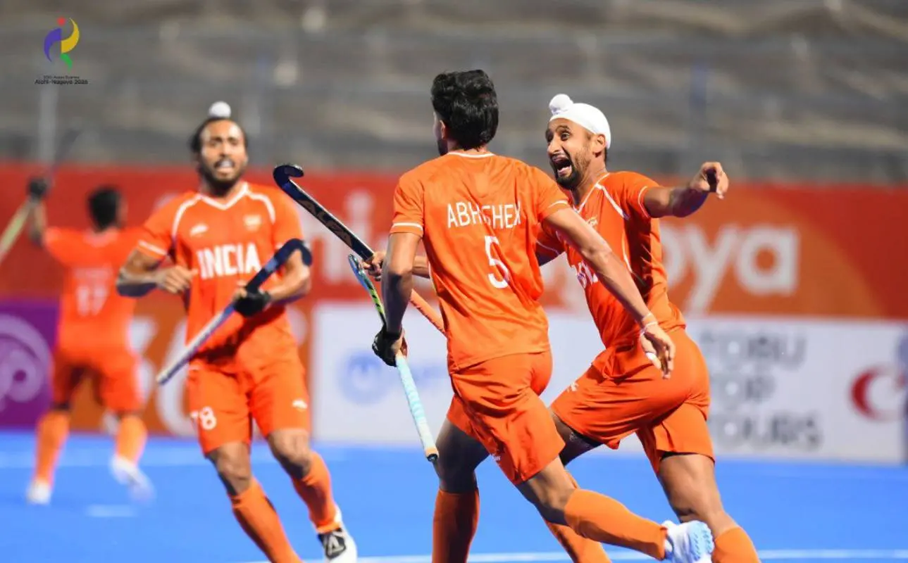 ഇന്ത്യയുടെ ഗോളാഘോഷം | Photo: Hockey India