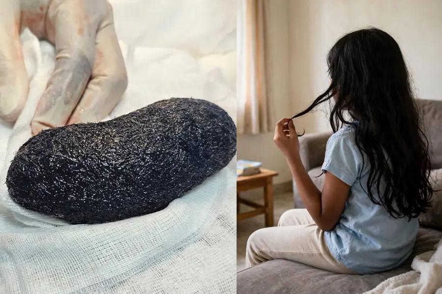 One kilogram of hair surgically removed from a nine-year-old girl's stomach in Thiruvananthapuram