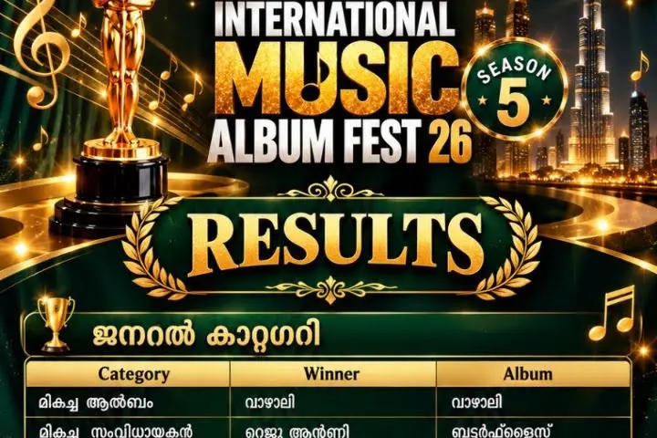 മെഹ്ഫിൽ മ്യൂസിക് ആൽബം ഫെസ്റ്റിവൽ പുരസ്‌കാരങ്ങൾ പ്രഖ്യാപിച്ചു