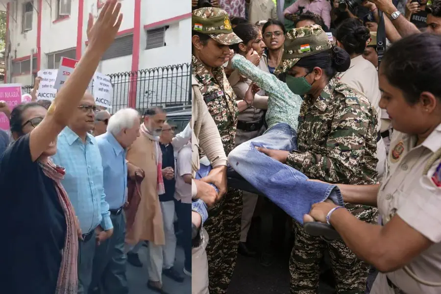 ഡൽഹി പ്രക്ഷുബ്ധം: ഗ്യാനേഷിന്റെ രാജി ആവശ്യപ്പെട്ട് രണ്ടാംദിനവും പ്രതിഷേധം; യോഗേന്ദ്ര യാദവ് അടക്കമുള്ളവർ കസ്റ്റഡിയിൽ