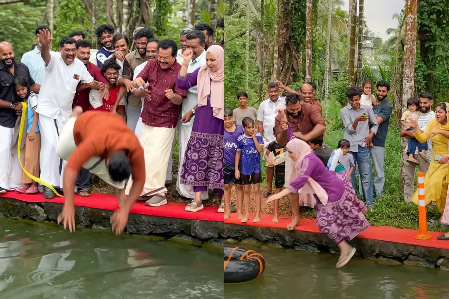 Unique pond inauguration in Malappuram goes viral as MLA pushes member into water, who then pushed Block President