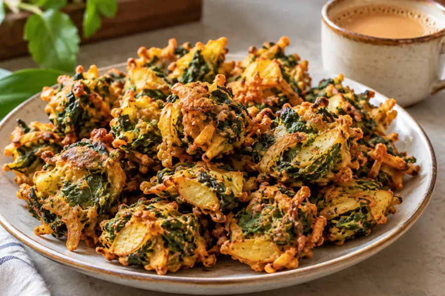 Spinach potato Pakkoda