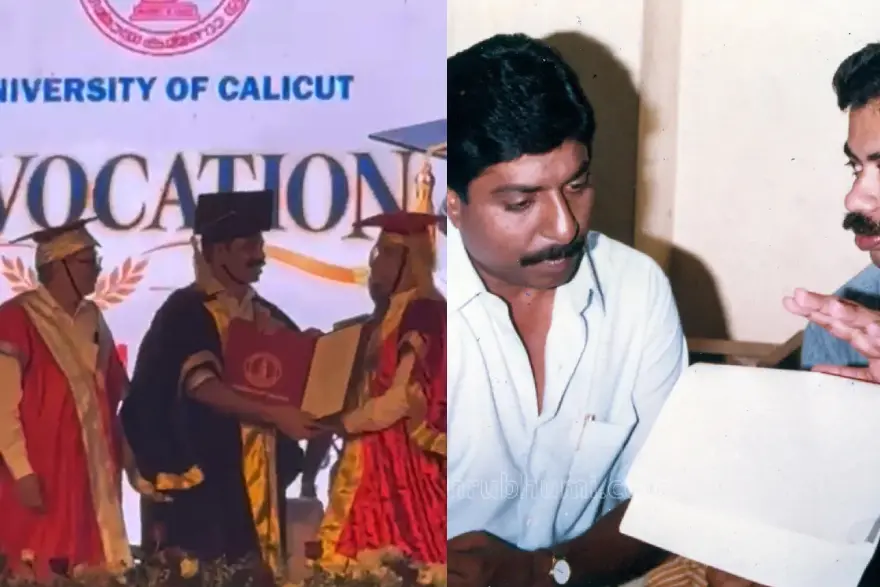 ‘ശ്രീനിവാസൻ കൂടെയുണ്ടാകുമ്പോഴാണ് ഞാൻ പൂർണ്ണനാകുന്നത്’-ഡിലിറ്റ് ബിരുദം സ്വീകരിച്ചുകൊണ്ട് സത്യൻ അന്തിക്കാട്