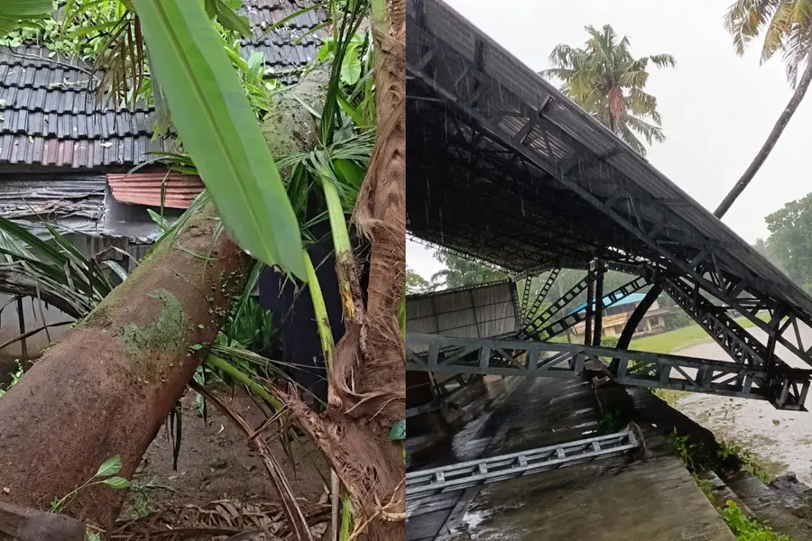 Heavy rain and strong winds trigger widespread damage across Kerala