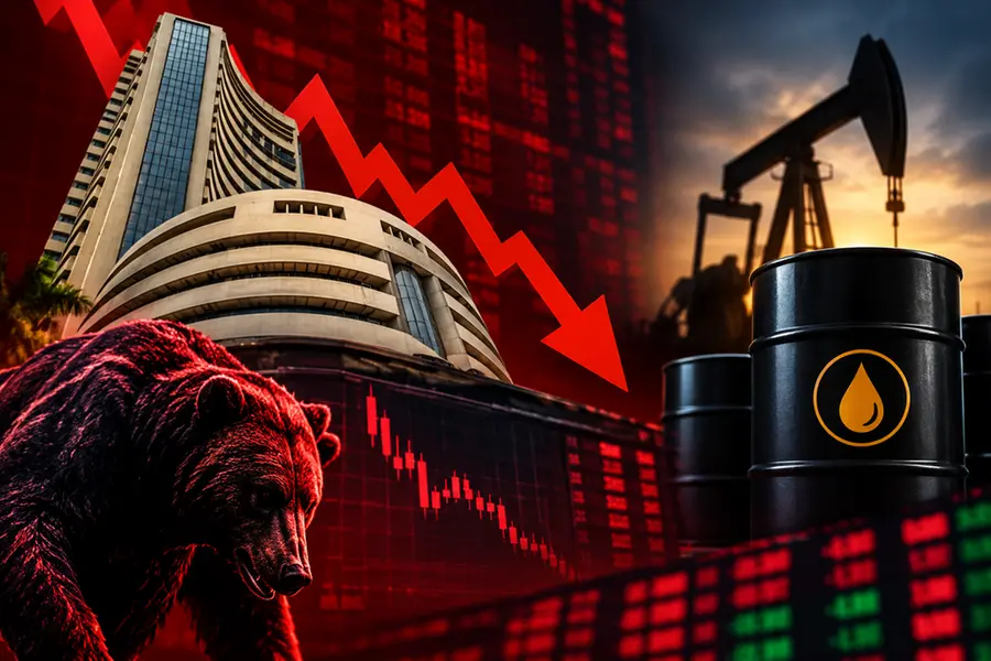 Sensex falls 593 points and Nifty drops 0.88% at open as crude oil prices hit a four-month high
