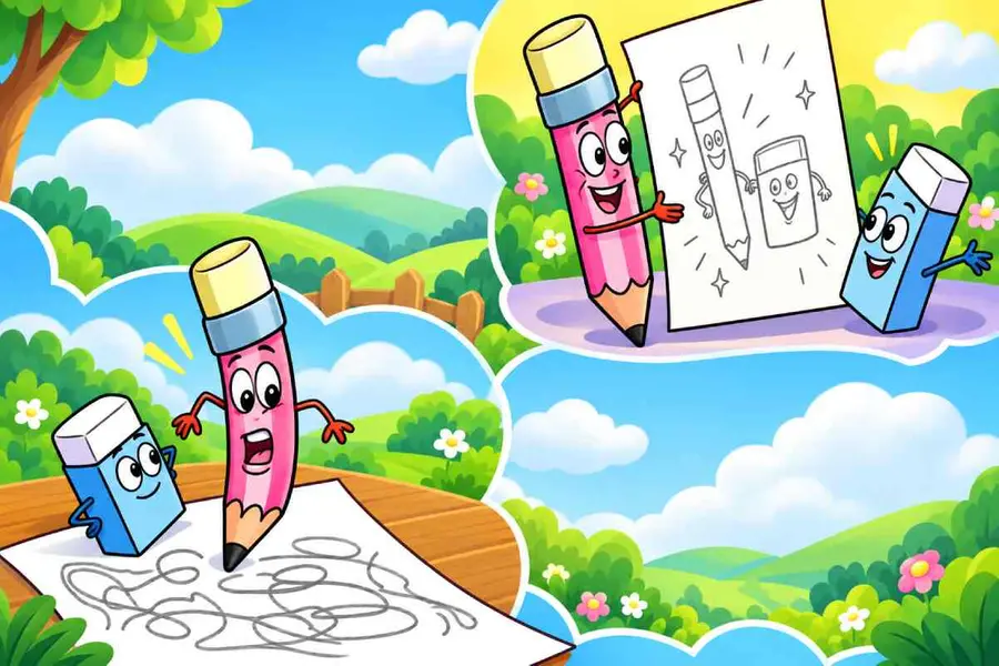 pencil and eraser