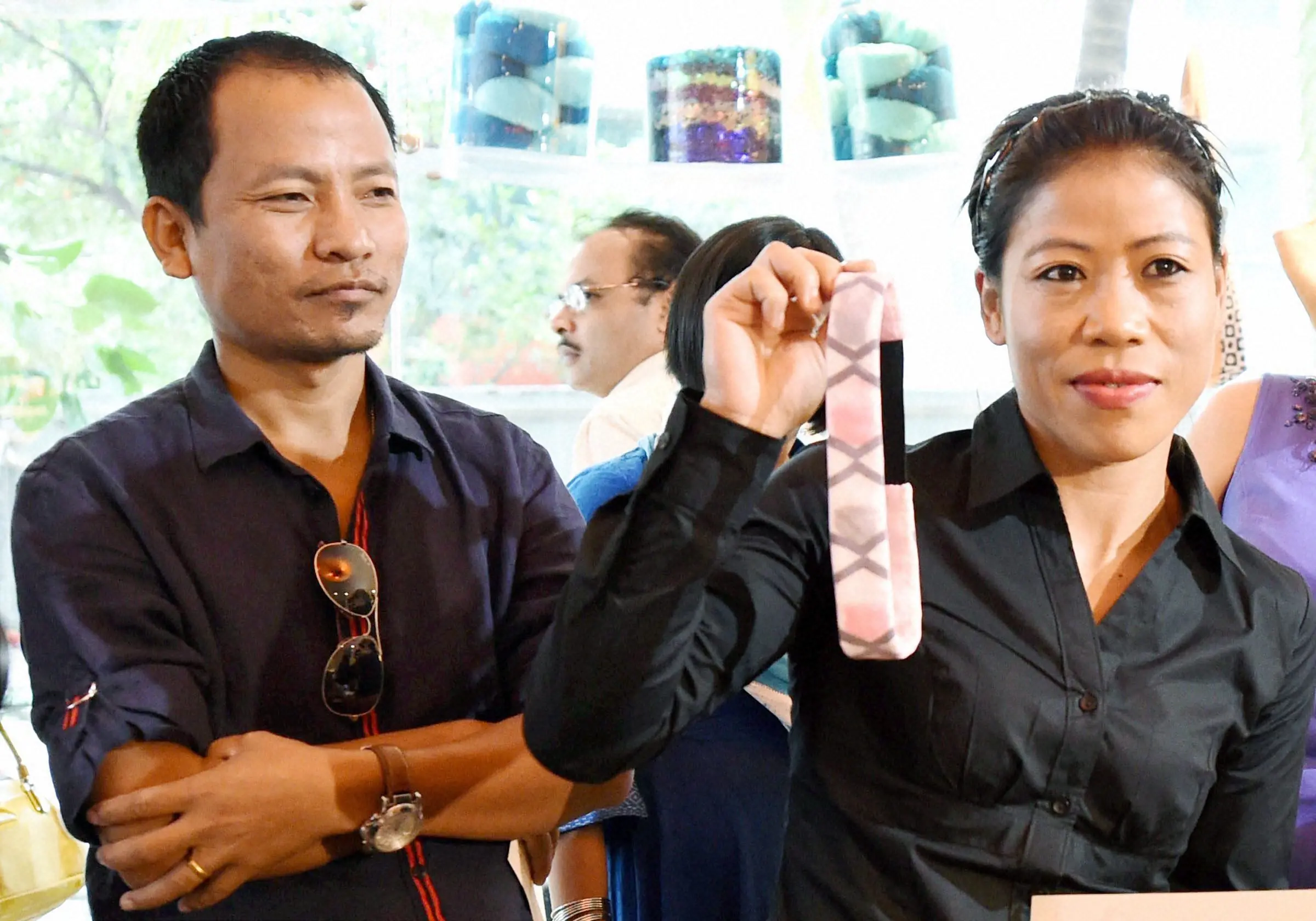 Former boxer Mary Kom with ex-husband Onler | Photo: PTI