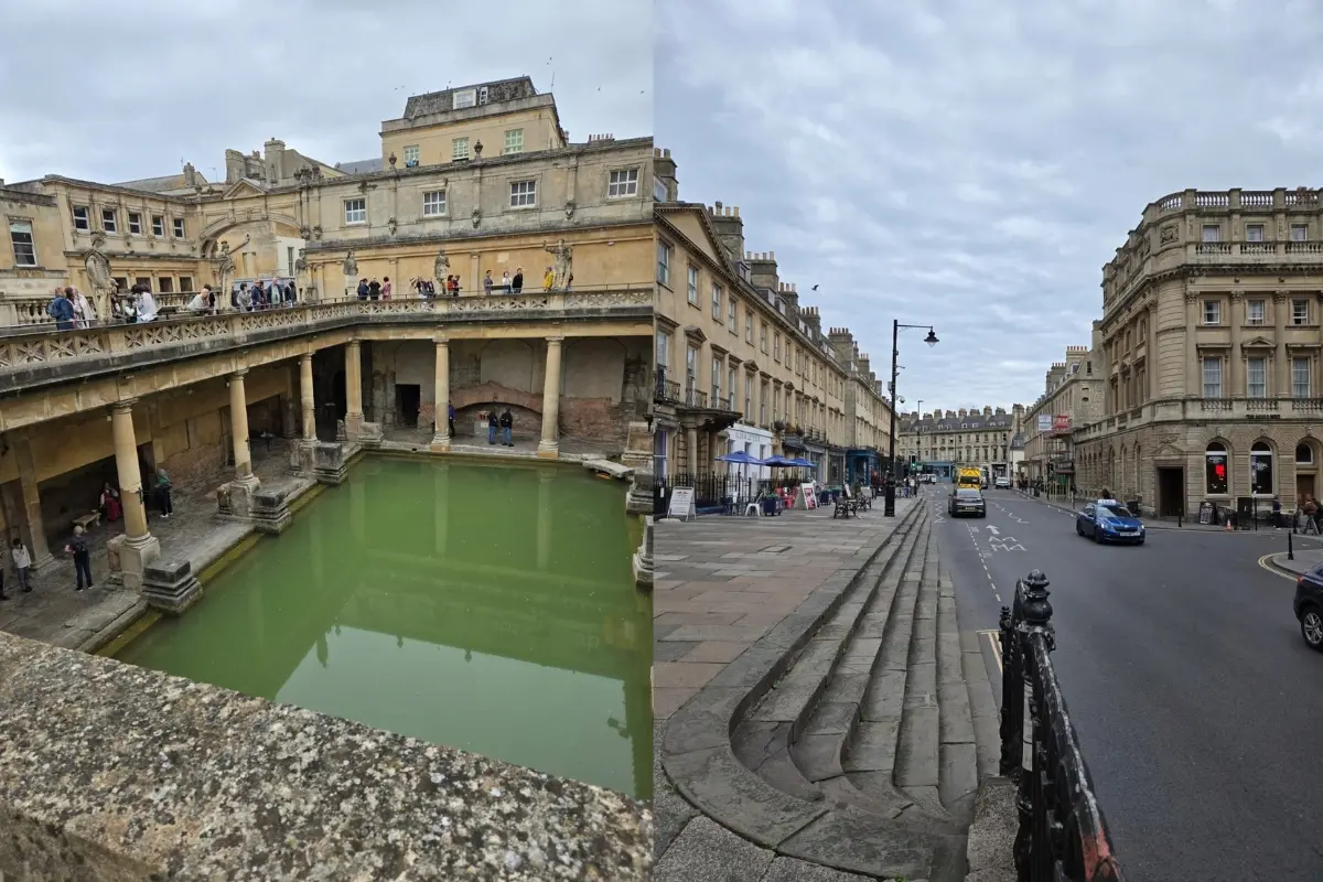 Visuals from Bath and its historic landmarks in England.
