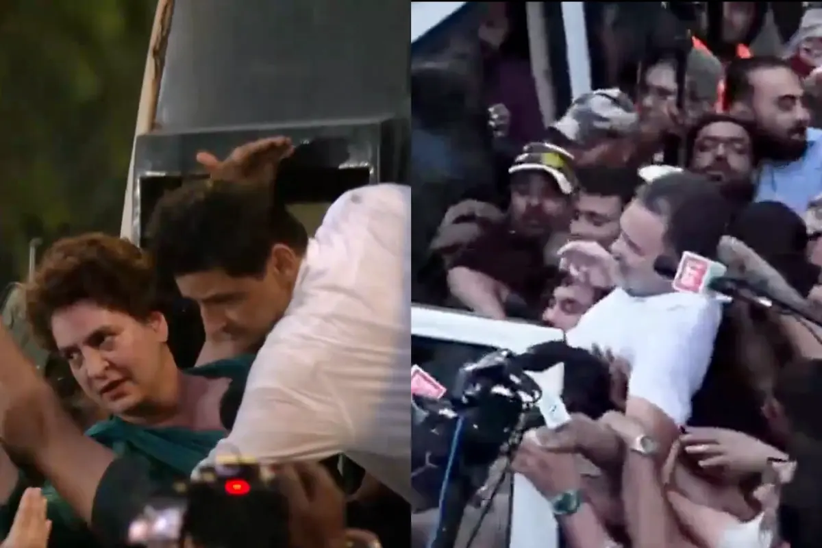 Rahul Gandhi and Priyanka Gandhi Vadra were detained during the INDIA bloc protest at Jantar Mantar | Photo: X