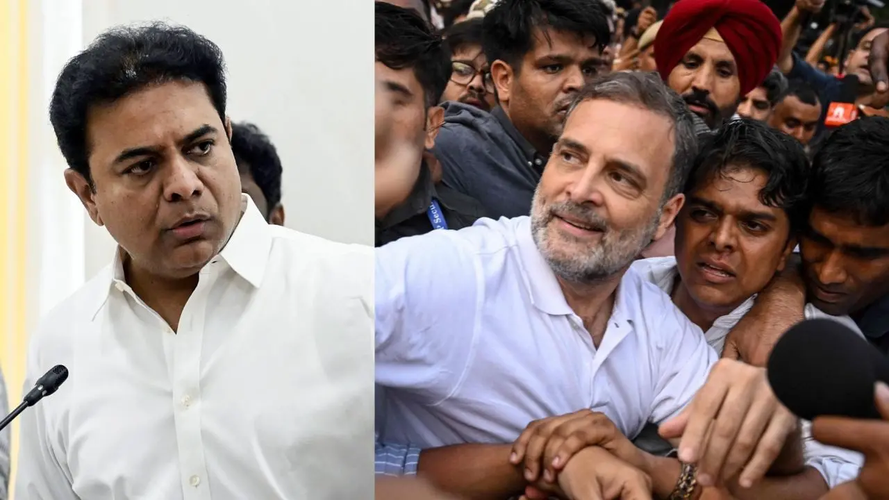 കെ.ടി.ആർ. | Photo: ANI | രാഹുൽ ഗാന്ധി | Photo: AFP