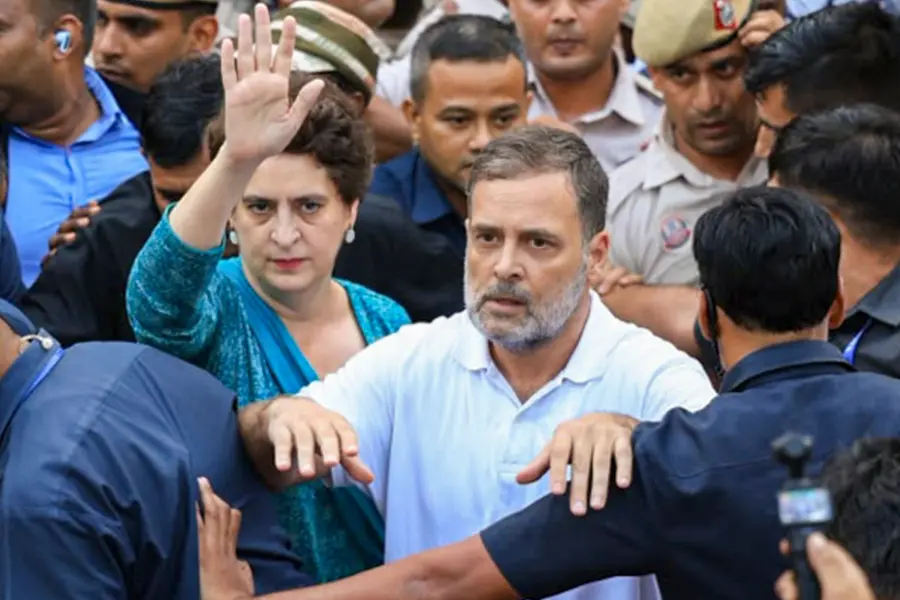 Rahul Gandhi and Priyanka Gandhi Vadra were released shortly after 8 pm