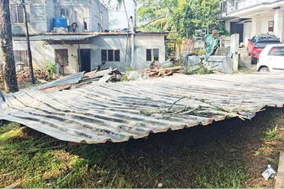 കാറ്റിലും മഴയിലും പരിയാരംകുന്നിൽ വ്യാപകനാശം