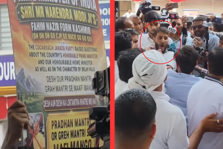 പ്രതിപക്ഷ സമരത്തിനിടെ മോദി അനുകൂല മുദ്രാവാക്യം; യുവാവിനെ വളഞ്ഞിട്ട് ആക്രമിച്ച് പ്രതിഷേധക്കാർ
