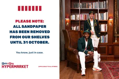 ‘All sandpaper removed until 31 Oct’: South African store’s viral jab at Australia as 1st Test begins